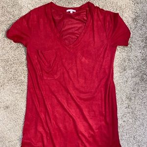 Red Suede Pocket Tee Dress size M